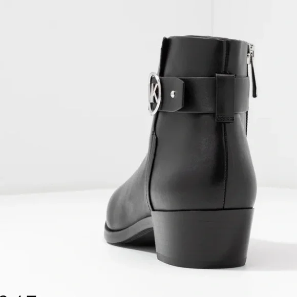 Michael Kors Black Leather Ankle Boots - Picture 5 of 6